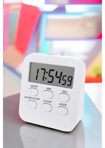 Kronometreli Öğrenci Masa Mutfak Sporcu Buzdolabı Fırın Saati Ders Çalışma Dijital Kolay Kurulum