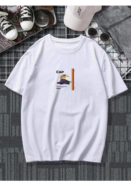 Oversize Baskılı Beyaz Renk Salaş T-Shirt %100 Pamuk fiyatları