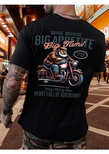 Oversize Baskılı Siyah Renk Salaş T-Shirt %100 Pamuk