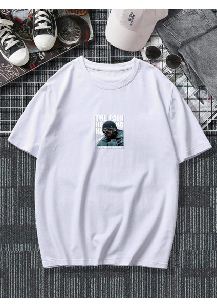 Oversize Baskılı Beyaz Renk Salaş T-Shirt %100 Pamuk fiyatları