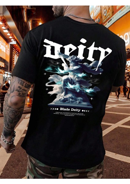 Oversize Baskılı Siyah Renk Salaş T-Shirt %100 Pamuk modelleri