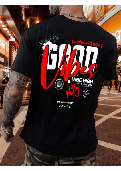 Oversize Baskılı Siyah Renk Salaş T-Shirt %100 Pamuk modelleri