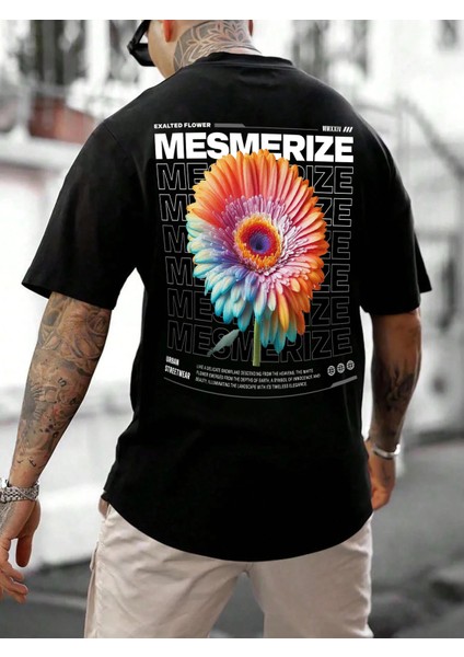 Oversize Baskılı Siyah Renk Salaş T-Shirt %100 Pamuk indirimleri