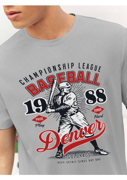 Sevgili Kombini Çift Baseball Championship League University Baskılı Oversize Pamuk T-Shirt 2'li