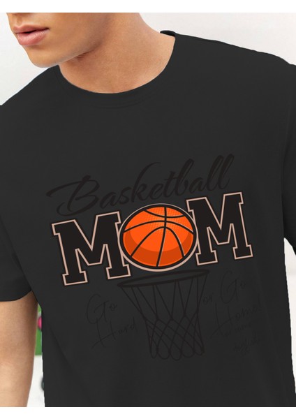 Sevgili Kombini Çift Basketball Mom Mothers Day Baskılı Oversize Pamuk T-Shirt 2'li