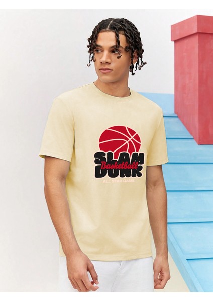 Sevgili Kombini Çift Slamdunk Red Basketball Baskılı Oversize Pamuk T-Shirt 2'li