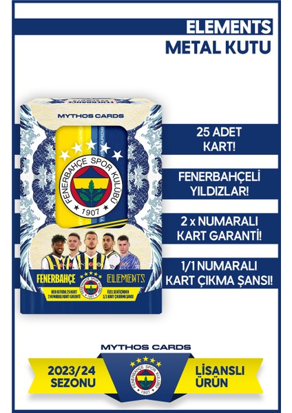 Mythos Cards Fenerbahçe 2023-24 Sezonu Elements Serisi - Metal Kutu