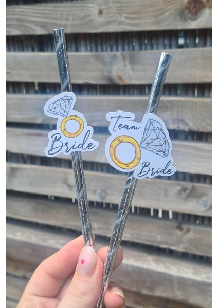 Bride Pipet Seti Tektaş Konsept Bekarlığa Veda Bride Party Süslü Pipet Takımı 5 Li modelleri