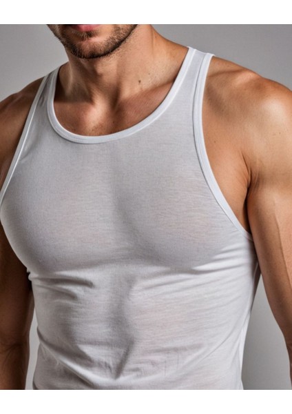 2 Adet Premium Kalite - Trend Erkek Beyaz Atlet - Nefes Alan - Ultra Rahat Ve Şık Tasarım