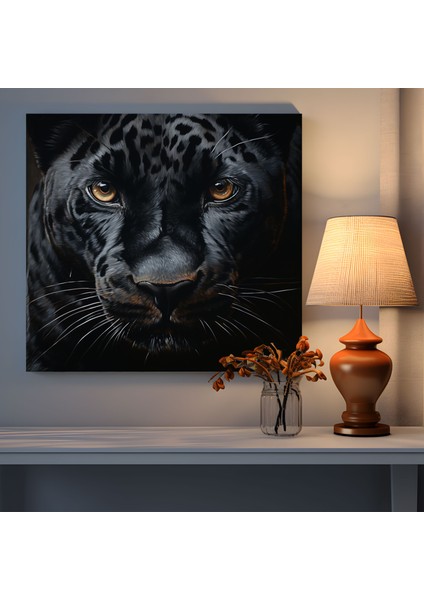 Kara Panter Duvar Sanatı - Gerçekçi Yağlıboya Tablo Kanvas Tablo - Kara Panter, Duvar Sanatı, Delici Gözler, Kanvas Tablo, 30X30 fiyatları