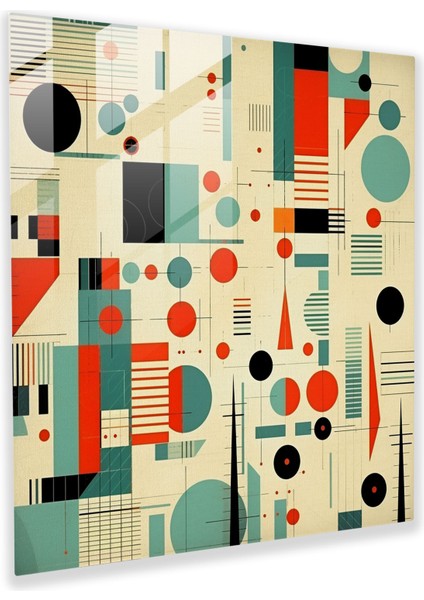 Retro Funk Cam Baskı - Funky, Geometrik Şekiller, Retro Tarzı Illüstrasyon, Funky, 30X30