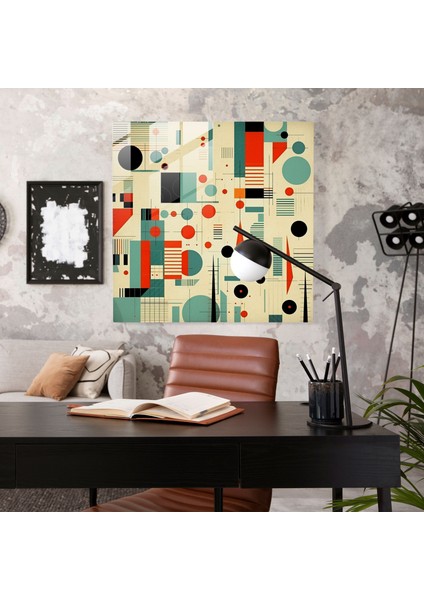 Retro Funk Cam Baskı - Funky, Geometrik Şekiller, Retro Tarzı Illüstrasyon, Funky, 30X30