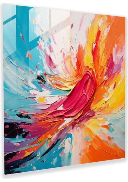 Yaratmak Için Doğmuş: Soyut Cam Baskı - Doğmuş, Enerji, Yaratmak Için Doğmuş, Canlı Renkler, 30X30