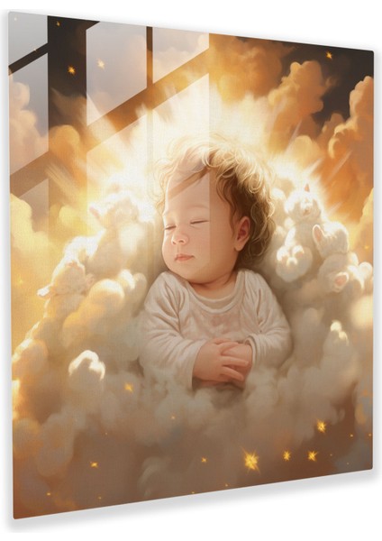 Yeni Başlangıçlar - Dijital Illüstrasyon Cam Baskı - Born, Cam Sanatı, Güneş Işığı, Ev Dekorasyonu, 30X30