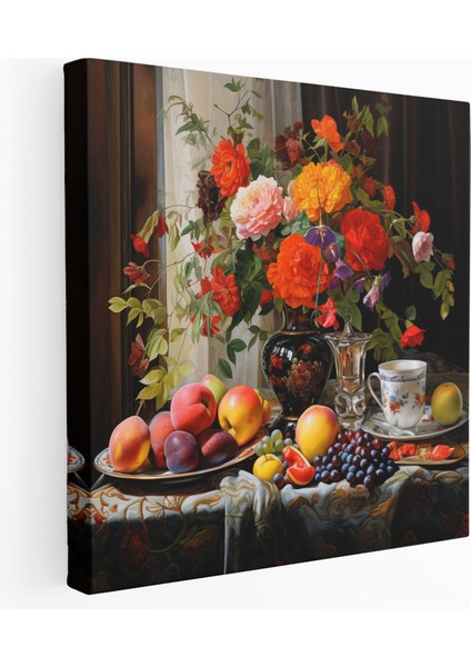 Nostaljik Klasik Natürmort Kanvas Tablo - Klasik, Kanvas Tablo, Meyveler, Kanvas Tablo, 30X30