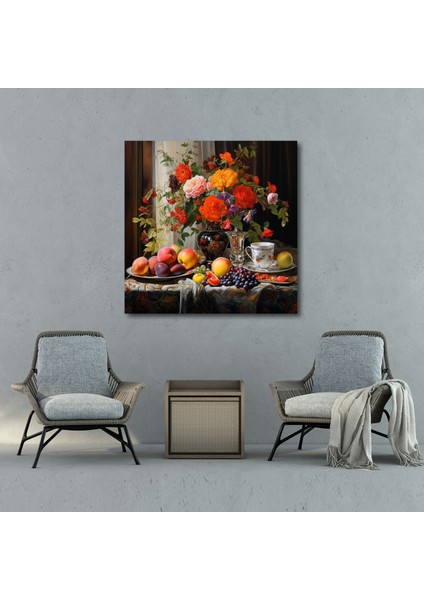 Nostaljik Klasik Natürmort Kanvas Tablo - Klasik, Kanvas Tablo, Meyveler, Kanvas Tablo, 30X30 modelleri