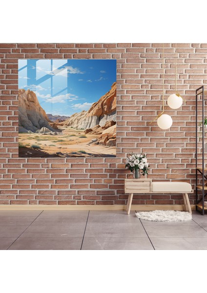 Çöl Ufuk Cam Baskı - Çöl, Duvar Dekorasyonu, Fotogerçekçi Sanat Çalışması, Cam Baskı, 30X30 fiyatları
