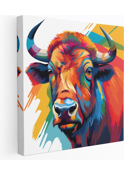 Buffalo Kanvas Tablo - Pop Art'tan Esinlenen Duvar Sanatı - Buffalo, Desenler, Pop Art'tan Esinlenen Grafik Tasarım, Çağdaş Dokunuş, 30X30