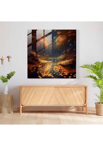 Sonbahar Fısıltıları Cam Baskı - Sonbahar, Cam Tablo, Duvar Dekorasyonu, Cam Sanatı, 30X30 fiyatları