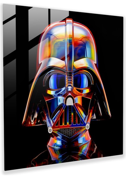 Fütüristik Cam Baskı - Darth Vader Kask - Darth Vader, Yıldız Savaşları, Darth Vader, Ev Dekorasyonu, 30X30