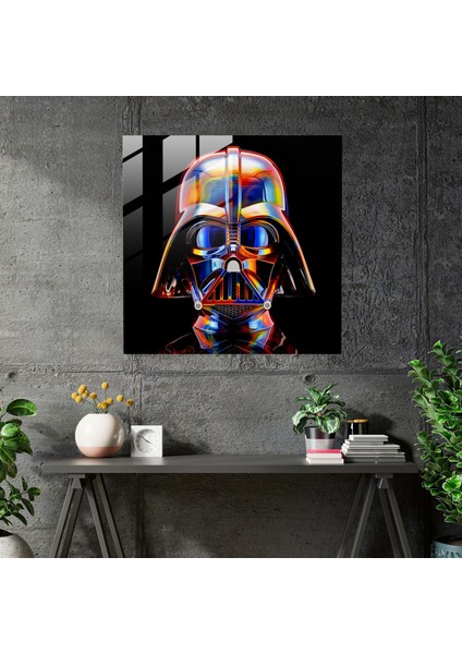 Fütüristik Cam Baskı - Darth Vader Kask - Darth Vader, Yıldız Savaşları, Darth Vader, Ev Dekorasyonu, 30X30 fiyatları