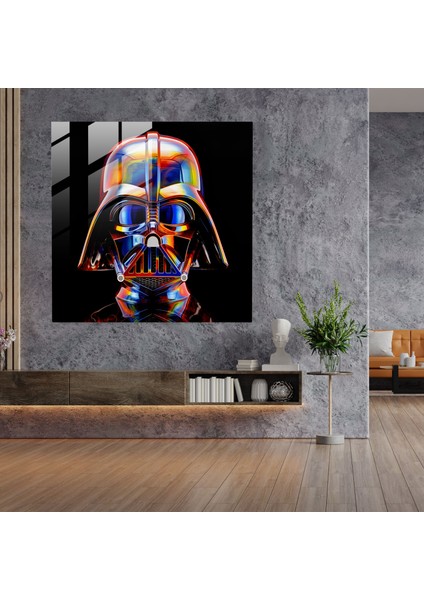 Fütüristik Cam Baskı - Darth Vader Kask - Darth Vader, Yıldız Savaşları, Darth Vader, Ev Dekorasyonu, 30X30 modelleri