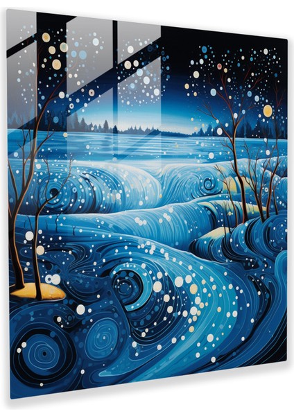 Okyanus Yansımaları Cam Baskı - Aborjin, Zarafet, Sakinleştirici, Okyanus Sanat Eseri, 30X30