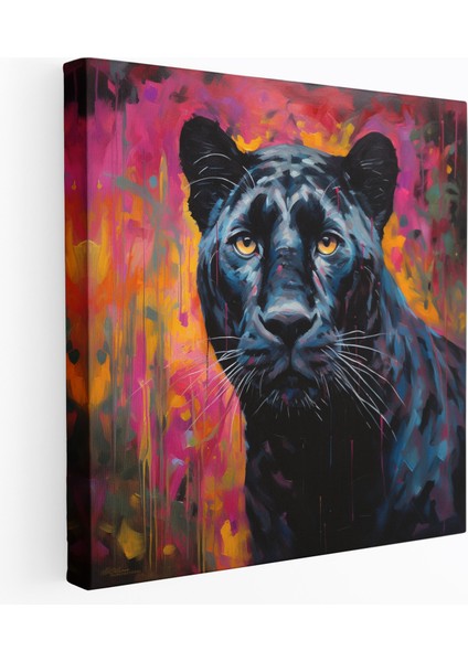 Rüya Gibi Kara Panter Kanvas Tablo - Kara Panter, Empresyonist Tablo, Kanvas Tablo, Duvar Dekorasyonu, 30X30