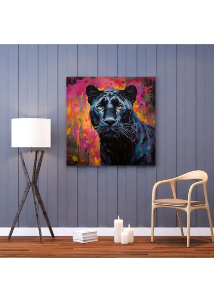 Rüya Gibi Kara Panter Kanvas Tablo - Kara Panter, Empresyonist Tablo, Kanvas Tablo, Duvar Dekorasyonu, 30X30 fiyatları