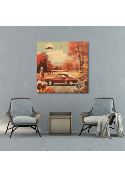 Sonbahar Duvar Dekorasyonu - Retro Vintage Fotoğraf Kanvas Tablo - Sonbahar, Poster Tasarımı, Nostaljik Cazibe, Kanvas Tablo, 30X30 modelleri