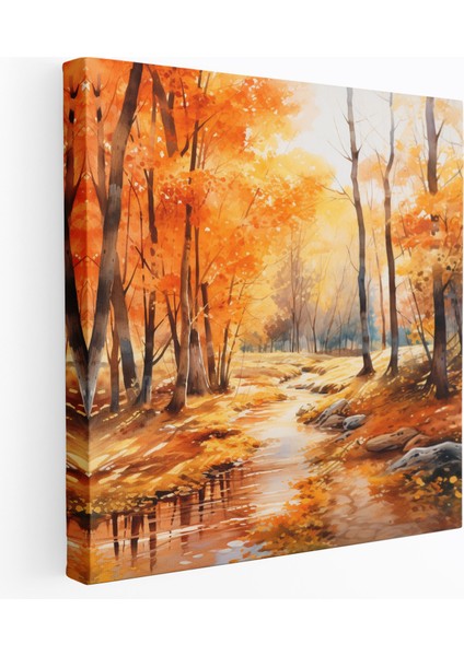Sonbahar Ormanı Kanvas Tablo - Sonbahar, Kanvas Tablo, Duvar Sanatı, Kanvas Tablo, 30X30