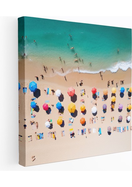 Aerial Paradise Duvar Sanatı - Plaj, Kanvas Tablo, Plaj, Havadan Görünüm, 30X30