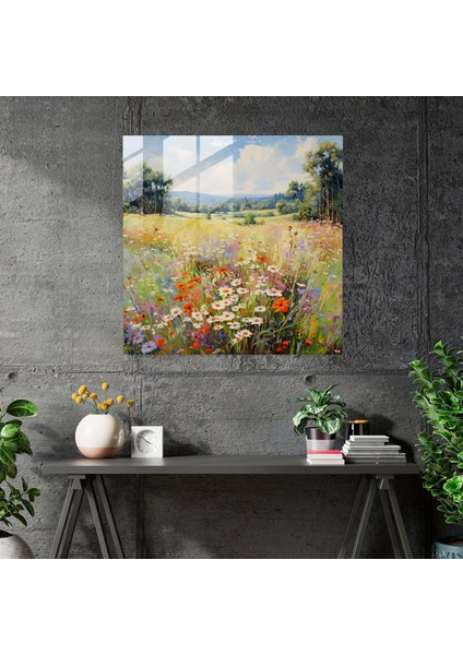 Klasik Empresyonist Çayır Cam Baskı - Klasik, Cam Sanatı, Cam Baskı, Modern Sanat, 30X30 fiyatları