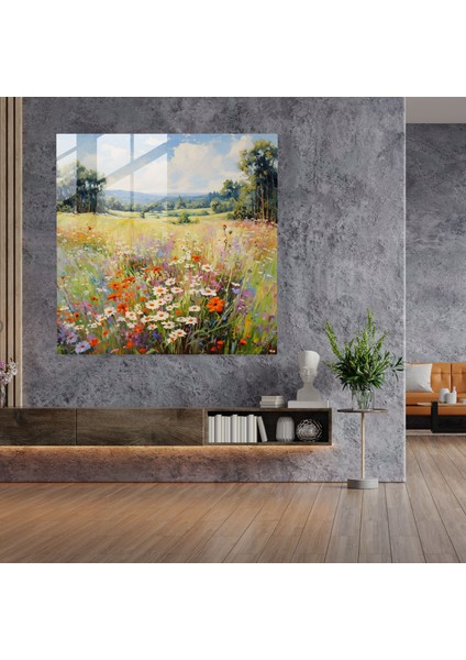Klasik Empresyonist Çayır Cam Baskı - Klasik, Cam Sanatı, Cam Baskı, Modern Sanat, 30X30 modelleri