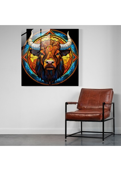 Yerli Bufalo Vitray Baskı - Bufalo, Bufalo, Ev Dekorasyonu, Cam Sanatı, 30X30 fiyatları