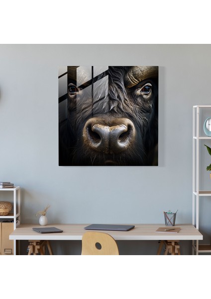 Buffalo Cam Baskı - Buffalo'nun Gözünün Nefes Kesen Yakın Çekimi - Buffalo, Nefes Kesen Fotografik Baskı, Buffalo, Modern Sanat, 30X30