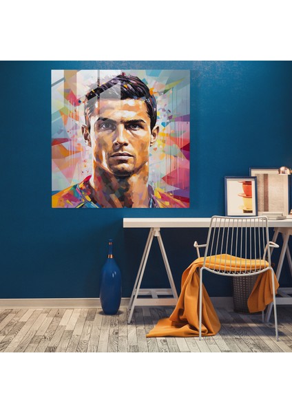 Cristiano Ronaldo Cam Duvar Tablosu - Cristiano Ronaldo, Cam Duvar Sanatı, Duvar Dekorasyonu, Cam Baskı, 30X30 modelleri