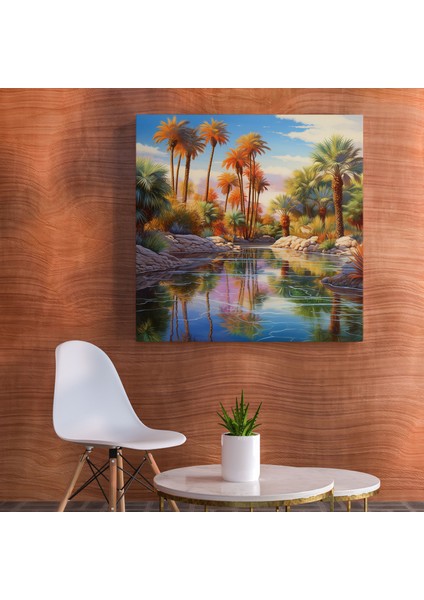 Lush Desert Oasis Kanvas Tablo - Çöl, Desert Oasis, Kanvas Tablo, Ev Dekorasyonu, 30X30 modelleri