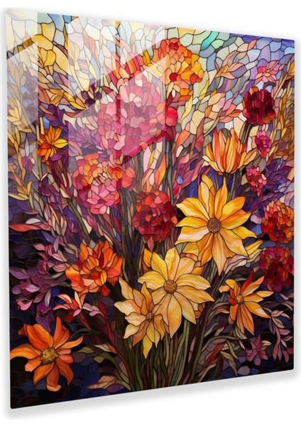 Kuru Çiçek Cam Baskı - Kuru Çiçek, Cam Baskı, Ev Dekorasyonu, Büyüleyici Parlaklık, 30X30