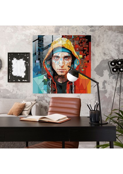 Eminem Cam Baskı - Eminem, Kolaj, Sanatsal, Cam Baskı, 30X30 fiyatları