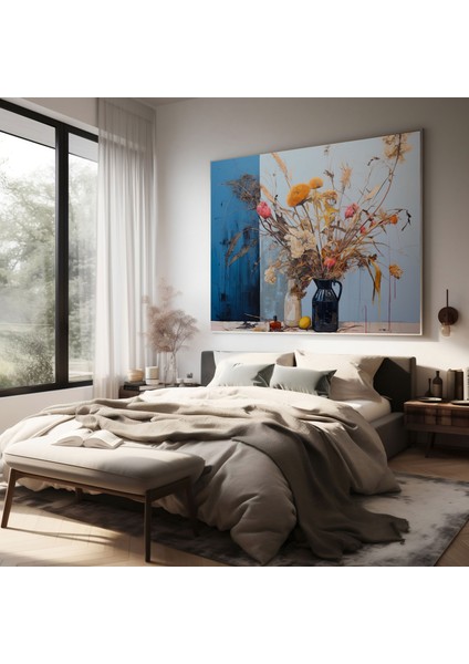 Kuru Çiçek Natürmort Kanvas Tablo - Kuru Çiçek, Çiçek Aranjmanları, Çağdaş, Duvar Dekorasyonu, 30X30