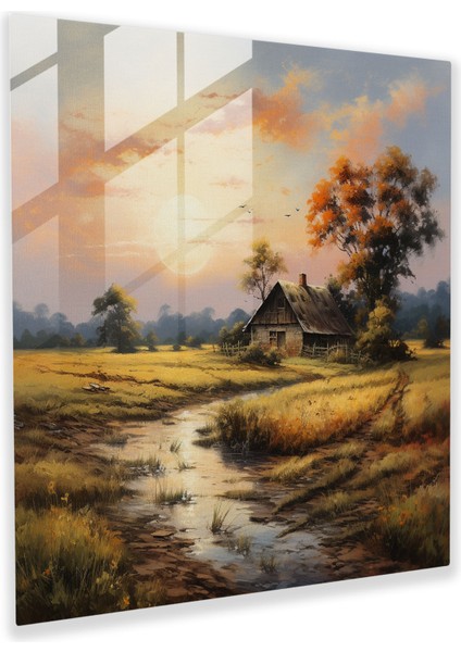 Klasik Manzara Cam Baskı - Klasik, Modern Sanat, Duvar Dekorasyonu, Yağlıboya Tablo, 30X30