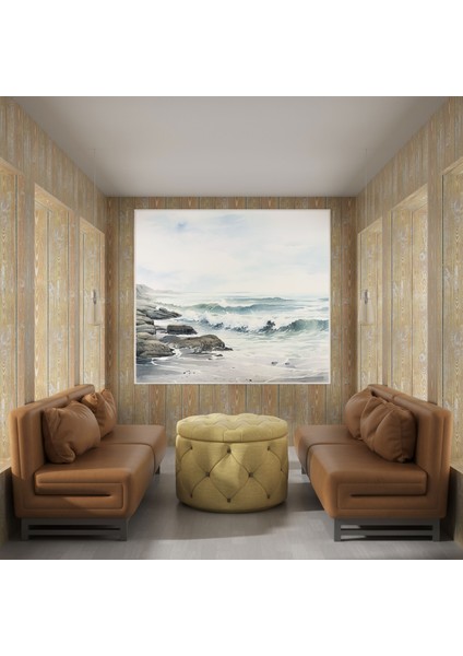 Gri Deniz Manzarası Duvar Tablosu - Gri, Kanvas, Duvar Dekorasyonu, Ev Dekorasyonu, 30X30 fiyatları