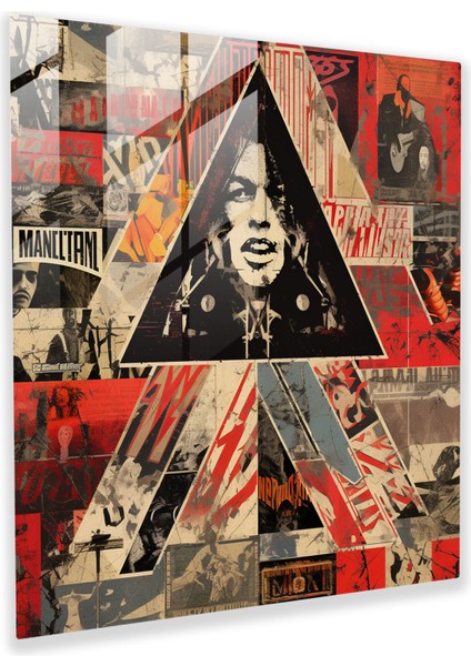 Metallica Poster Kolaj Cam Baskı - Metallica, Ikonik Görüntüler, Ev Dekorasyonu, Modern Sanat, 30X30