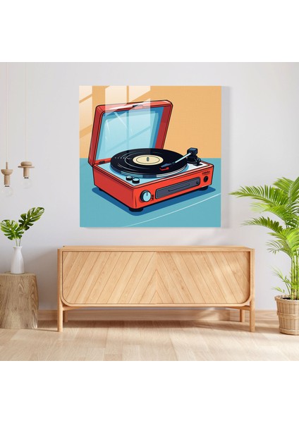 Dope Vinyl Harmony - Pop Art Cam Baskı - Dope, Vintage, Duvar Dekorasyonu, Retro Renkler, 30X30