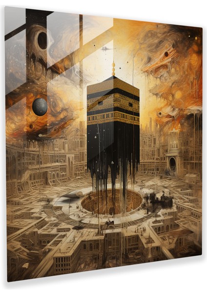 Kabe Gerçeküstü Cam Baskı - Kabe, Büyüleyici Görsel Anlatım, Cam Duvar Sanatı, Modern Sanat, 30X30