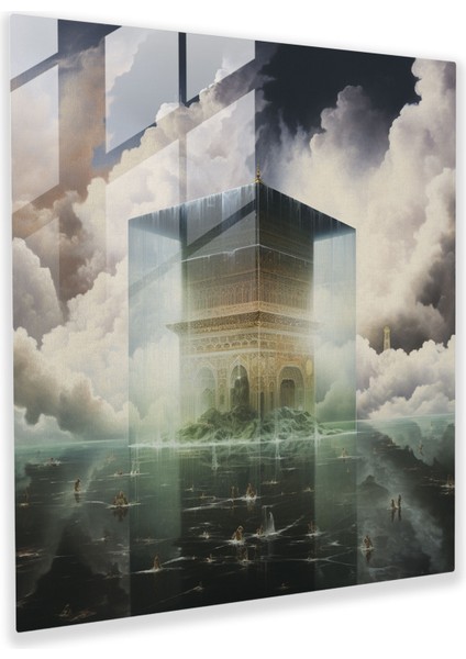 Gerçeküstü Cam Baskı - Kabe - Kabe, Sınırları Zorlayan Dekor, Cam Sanatı, Duvar Dekorasyonu, 30X30