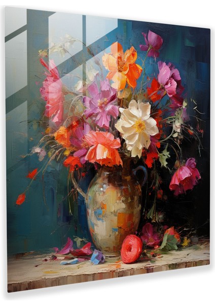 Uyuşturucu Retro Çiçek Açıyor Cam Baskı - Uyuşturucu, Duvar Süslemesi, Natürmort Aranjman, Modern Sanat, 30X30