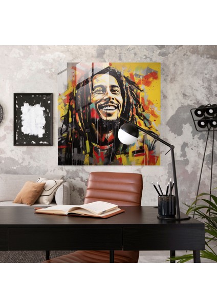 Bob Marley Cam Baskı - Kent Sanatı - Bob Marley, Cam Baskı, Cam Duvar Sanatı, Cam Sanatı, 30X30
