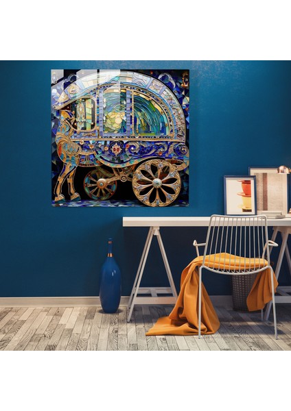 Görkemli Karavan Cam Baskı - Karavan, Duvar Dekorasyonu, Modern Sanat, Ev Dekorasyonu, 30X30 modelleri